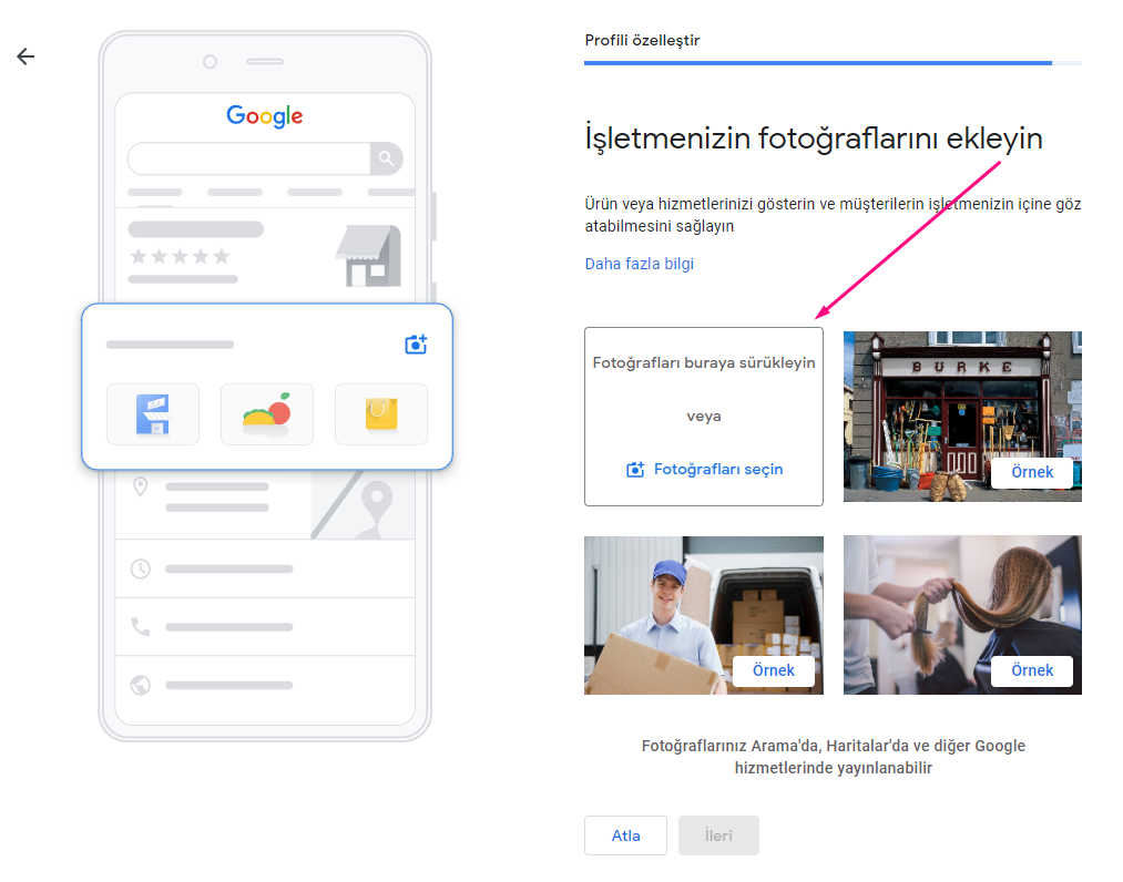 Google Benim İşletmem Görsel Ekleme