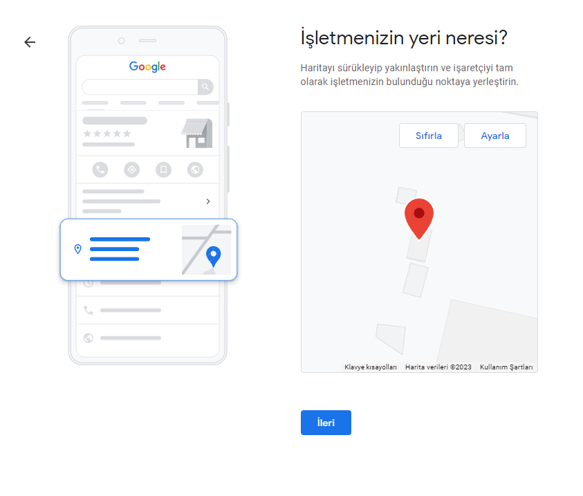 Google Benim İşletmem Konum Ekleme