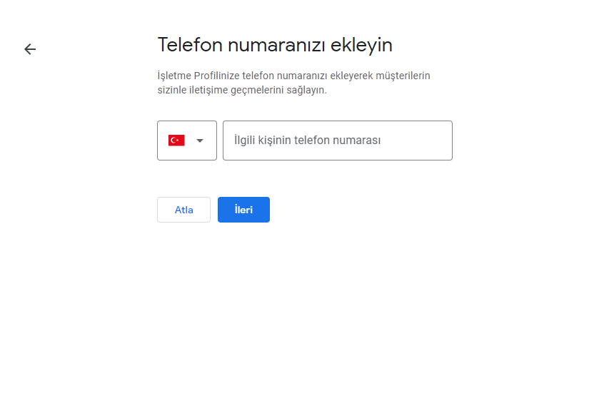 Google Benim İşletmem Numara Ekleme