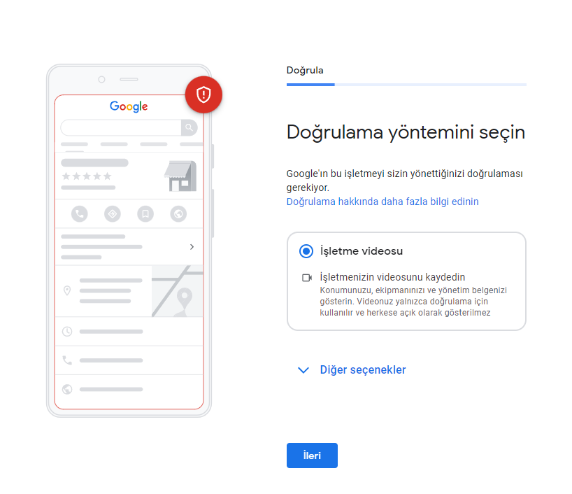 Google Benim İşletmem Doğrulama