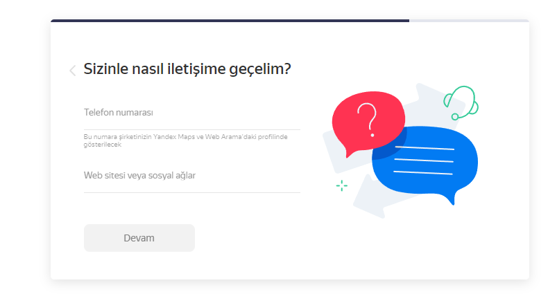 Yandex Konum iletişim
