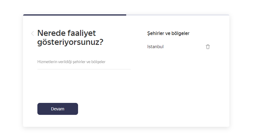 Yandex Konum faaliyet alanları
