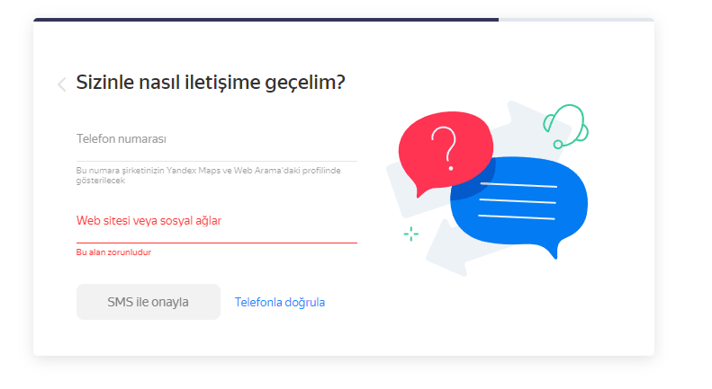 Yandex Konum iletişim

