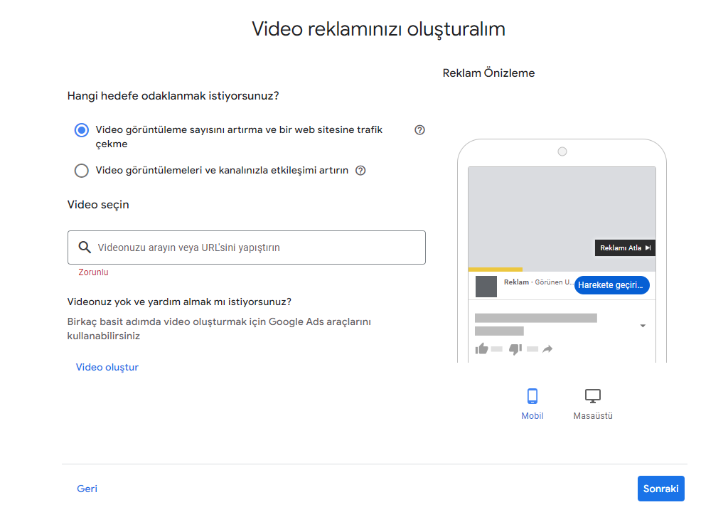 YouTube reklam yönetimi
