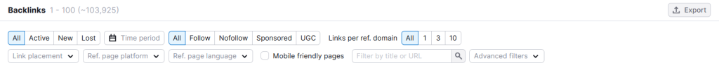 Semrush Backlink