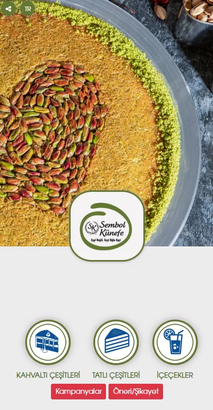Sembol künefe Qr Menü hizmeti