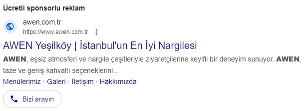Awen Yeşilköy Google Ads Reklam Danışmanlığı